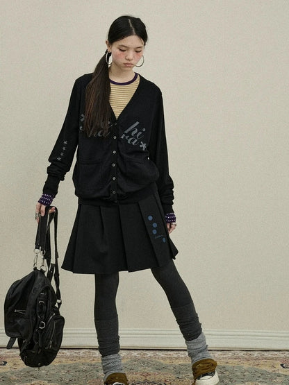 Achihara Uv Protection Loose Fit V Neck Women Jersey Knit Button Front Cardigan