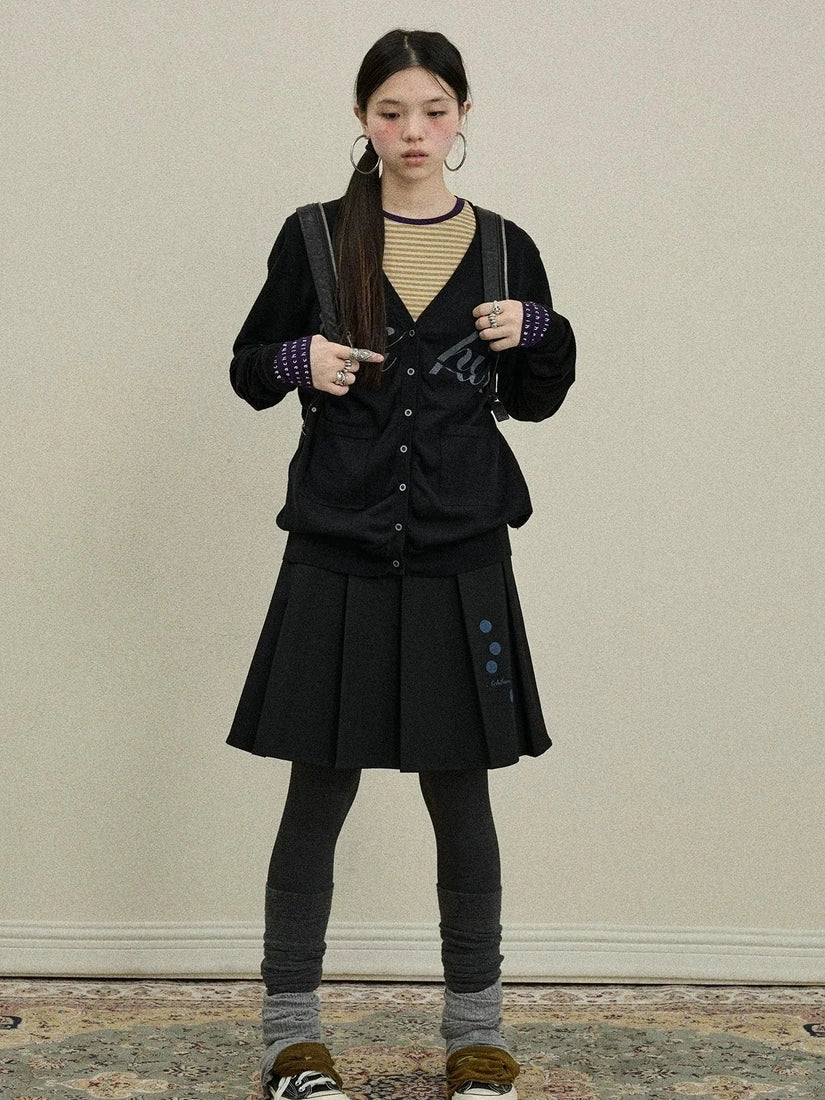 Achihara Uv Protection Loose Fit V Neck Women Jersey Knit Button Front Cardigan