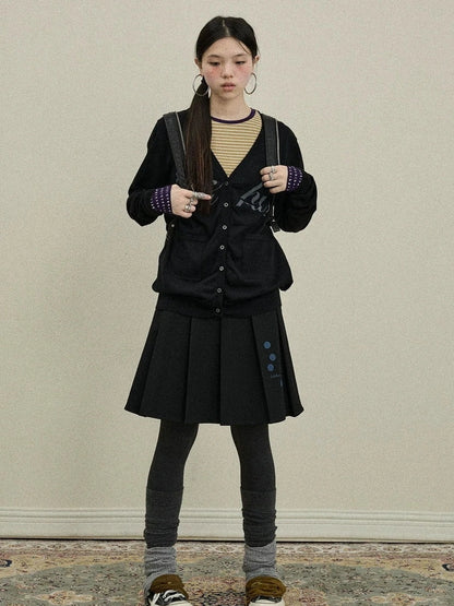 Achihara Uv Protection Loose Fit V Neck Women Jersey Knit Button Front Cardigan