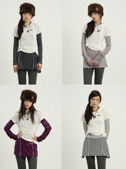 Achihara Versatile Drawstring Tee For Year Round Layering
