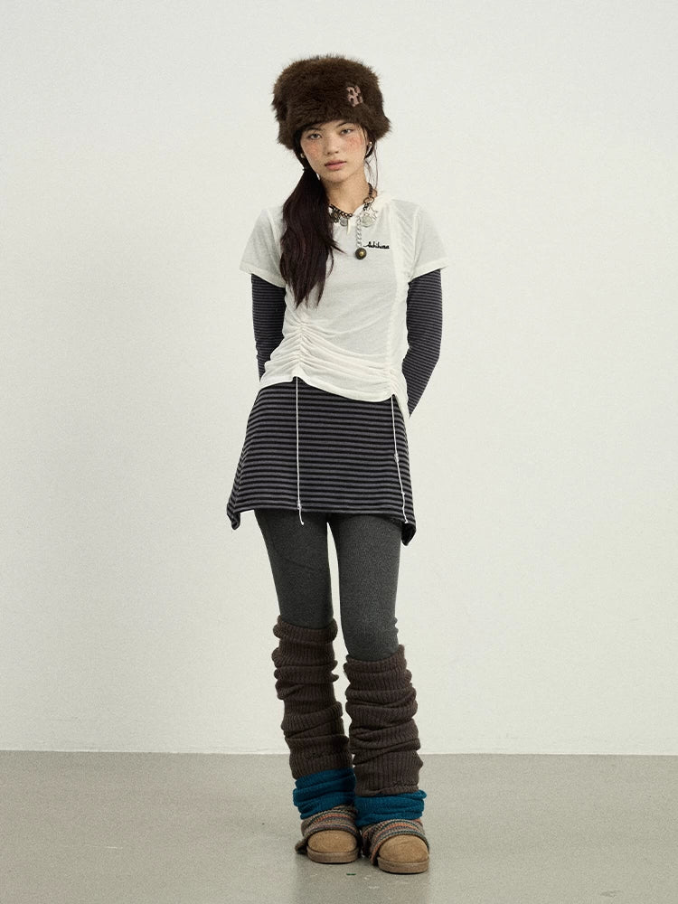 Achihara Versatile Drawstring Tee For Year Round Layering-3