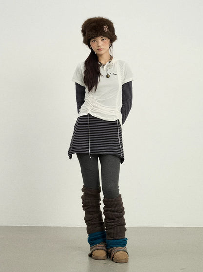 Achihara Versatile Drawstring Tee For Year Round Layering-3