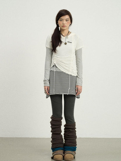Achihara Versatile Drawstring Tee For Year Round Layering