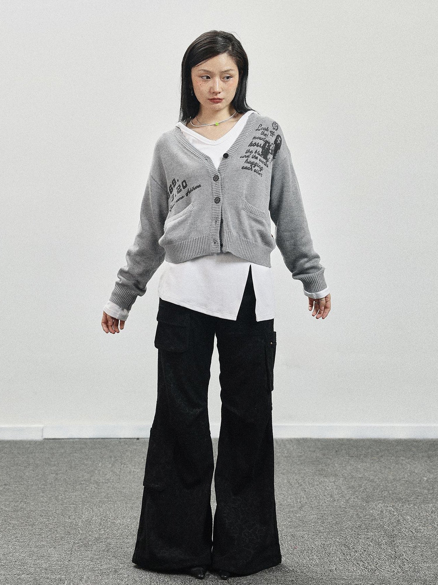 Achihara Vintage Love Knit Sweater With Lennon Ono Print