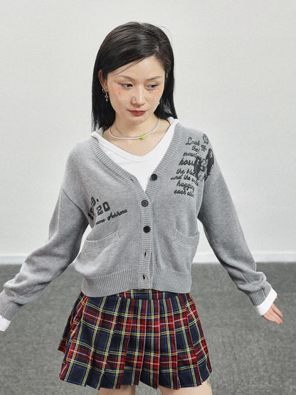 Achihara Vintage Love Knit Sweater With Lennon Ono Print