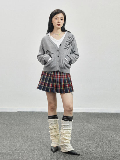 Achihara Vintage Love Knit Sweater With Lennon Ono Print