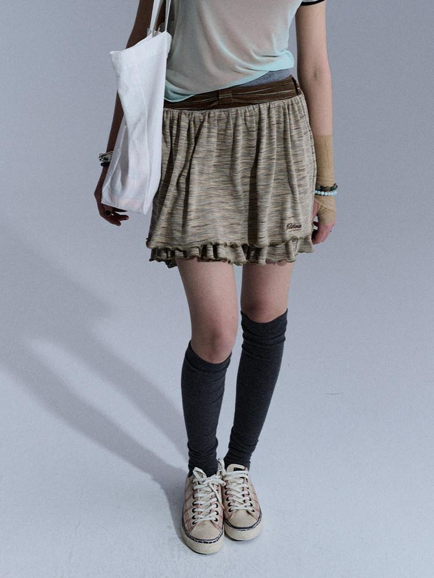 Achihara Vintage Multistripe Embroidered Rolled Hem Women&