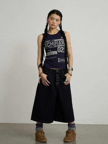 Vintage Pixel Print Summer Vest