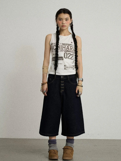 Vintage Pixel Print Summer Vest