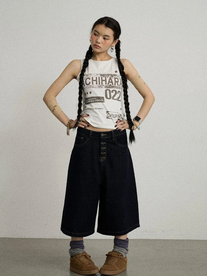 Vintage Pixel Print Summer Vest