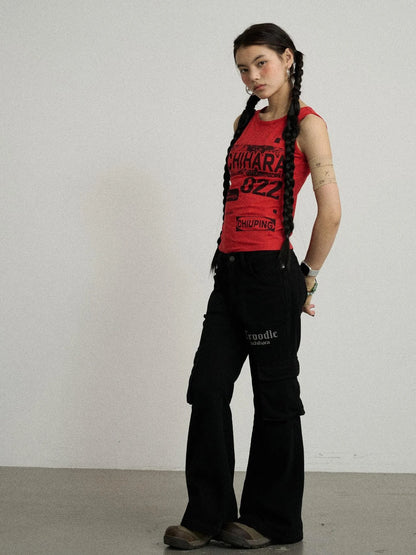 Vintage Pixel Print Summer Vest