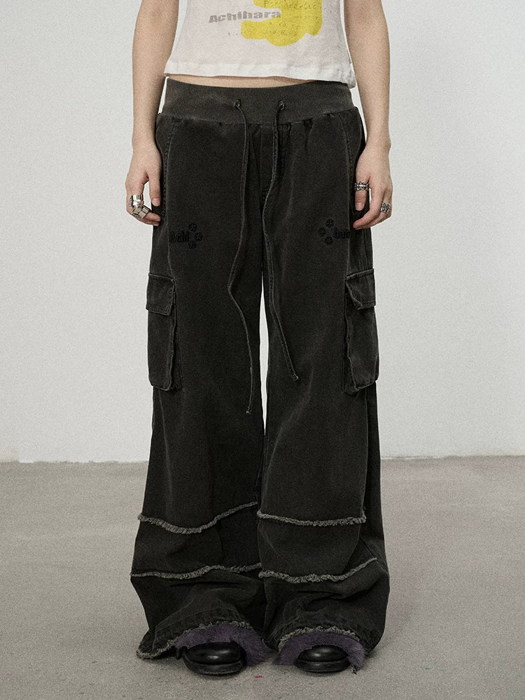 Achihara Vintage Star Work Pants With Adjustable Cuffs-2