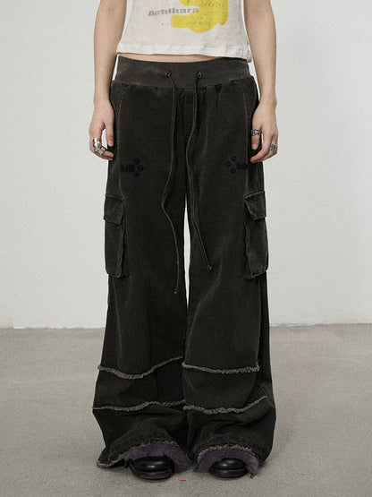 Achihara Vintage Star Work Pants With Adjustable Cuffs-2
