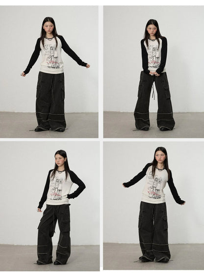 Vintage Star Work Pants With Adjustable Cuffs