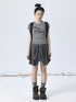 Achihara Vintage Striped Cylindrical Bead Embroidered Tee