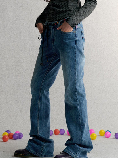 Achihara Vintage Wash Embroidered Denim Women&