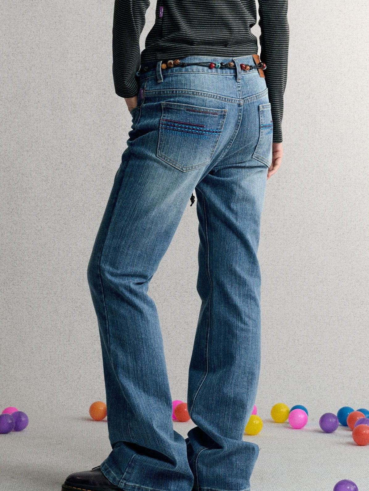 Achihara Vintage Wash Embroidered Denim Women&