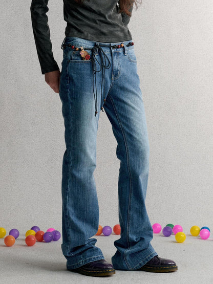 Achihara Vintage Wash Embroidered Denim Women&