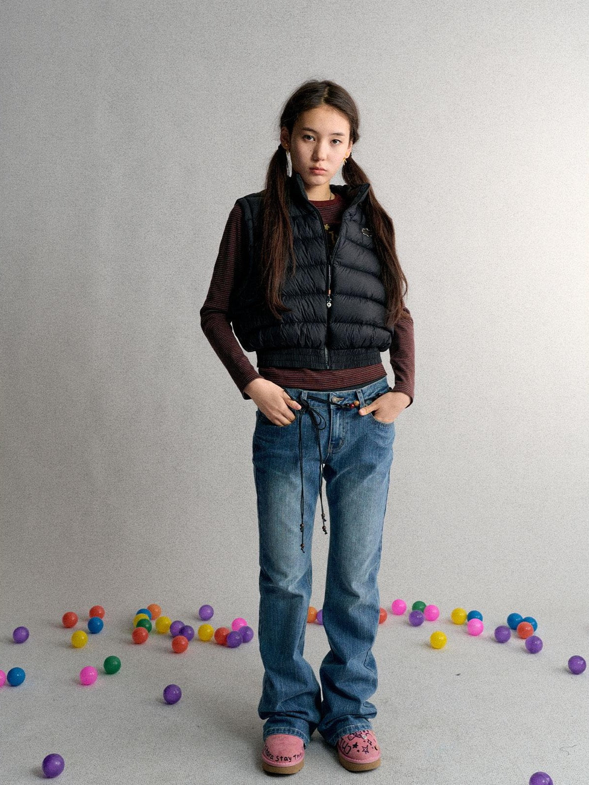 Achihara Vintage Wash Embroidered Denim Women&