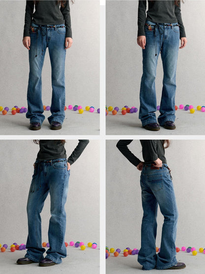 Achihara Vintage Wash Embroidered Denim Women&
