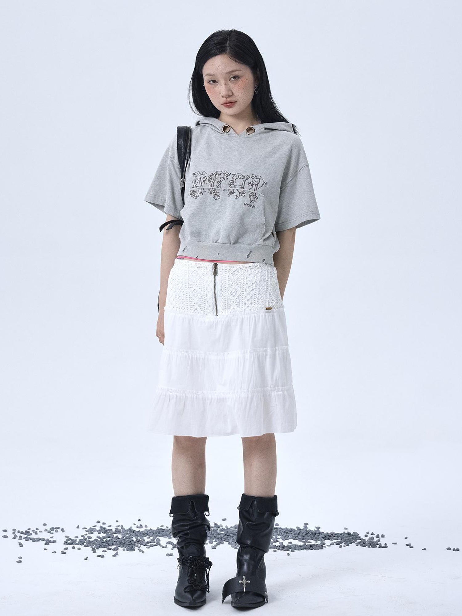Achihara Vintage Washed Cotton Hoodie Tee