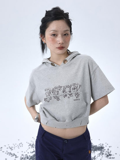 Achihara Vintage Washed Cotton Hoodie Tee