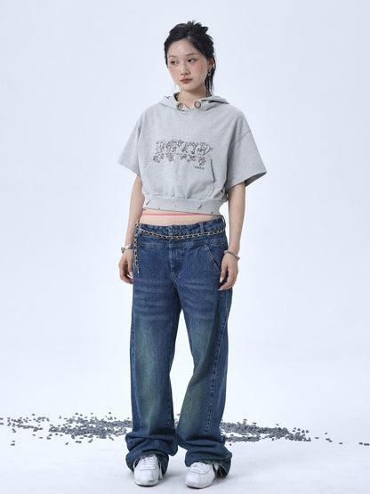 Achihara Vintage Washed Cotton Hoodie Tee