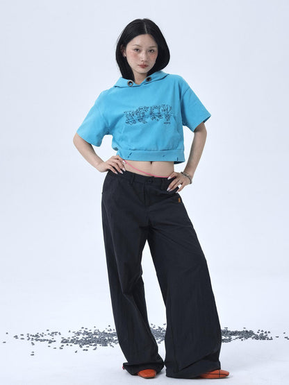 Achihara Vintage Washed Cotton Hoodie Tee