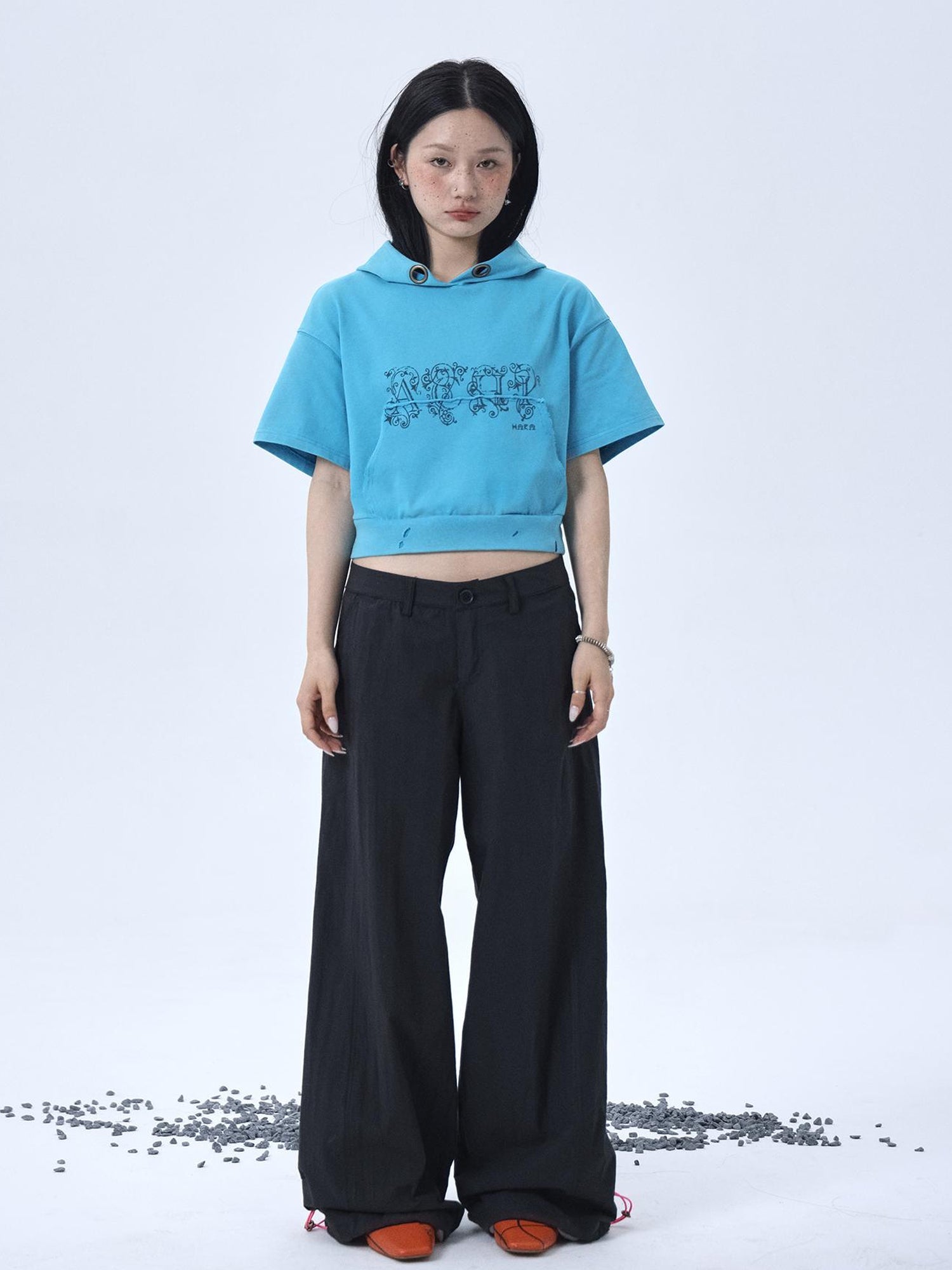 Achihara Vintage Washed Cotton Hoodie Tee