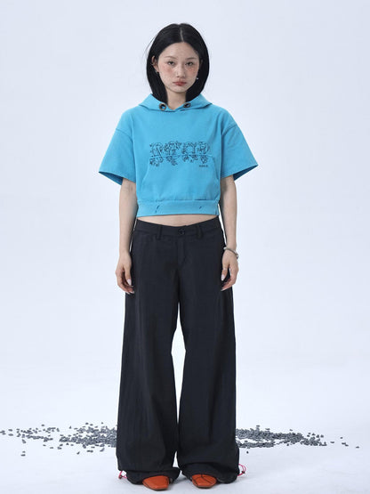 Achihara Vintage Washed Cotton Hoodie Tee