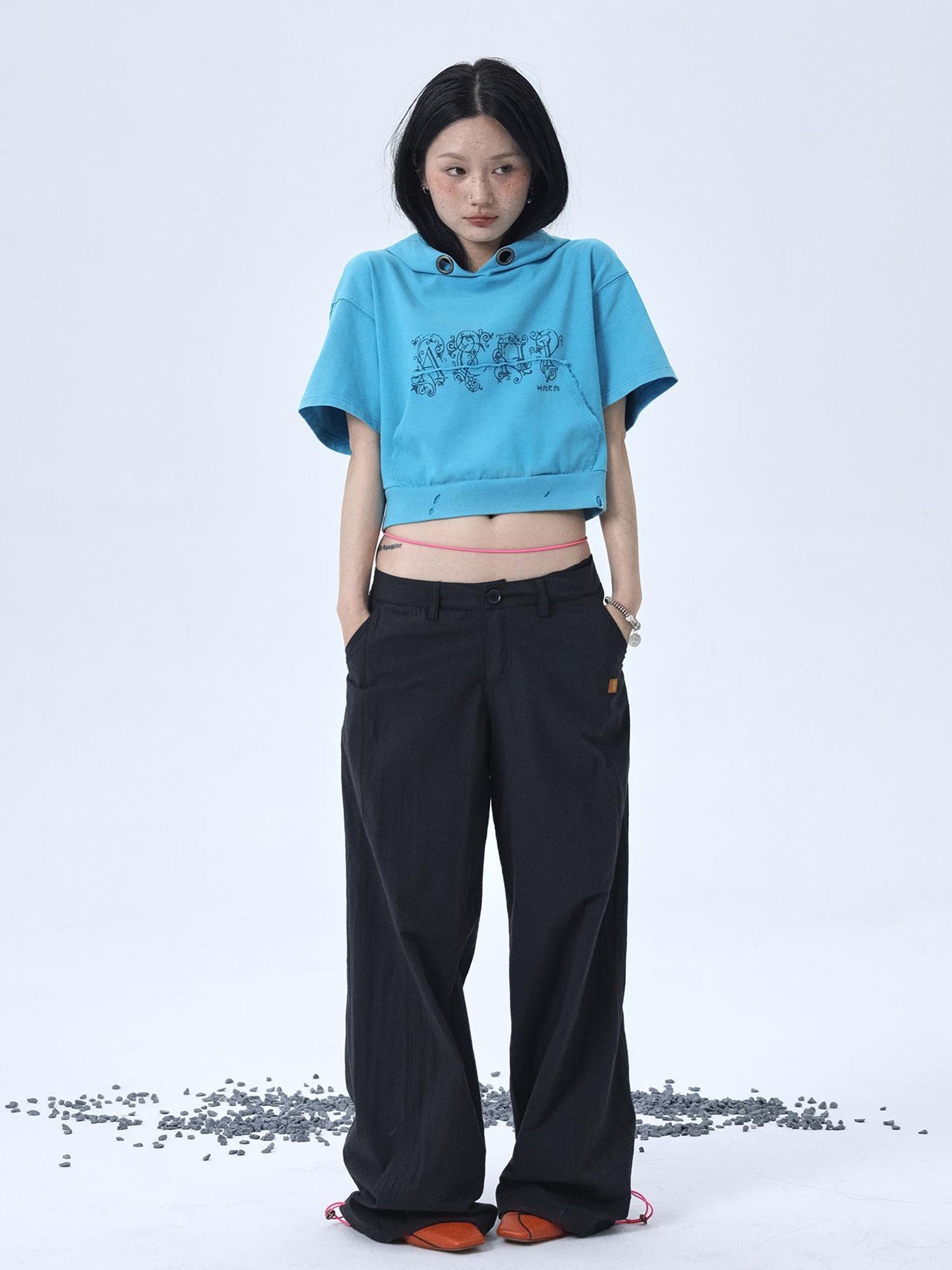 Achihara Vintage Washed Cotton Hoodie Tee