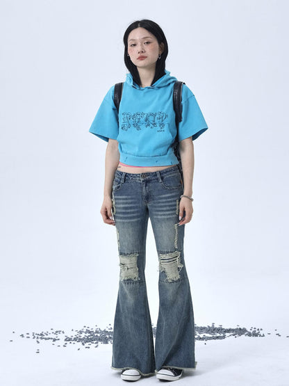 Achihara Vintage Washed Cotton Hoodie Tee