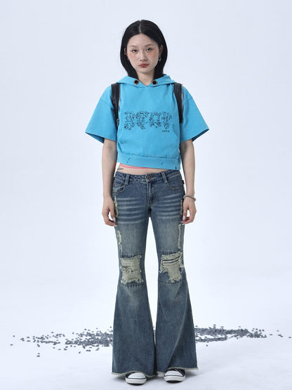 Achihara Vintage Washed Cotton Hoodie Tee
