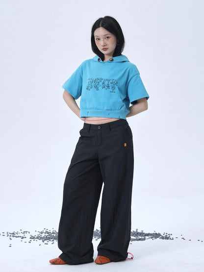 Vintage Washed Cotton Hoodie Tee