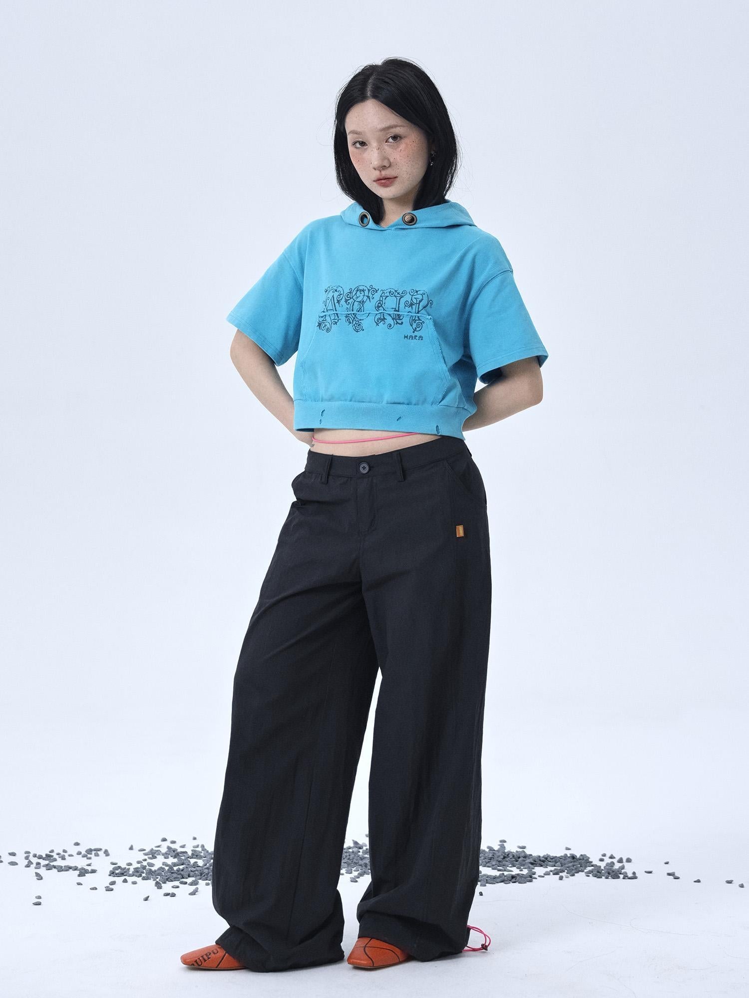 Achihara Vintage Washed Cotton Hoodie Tee
