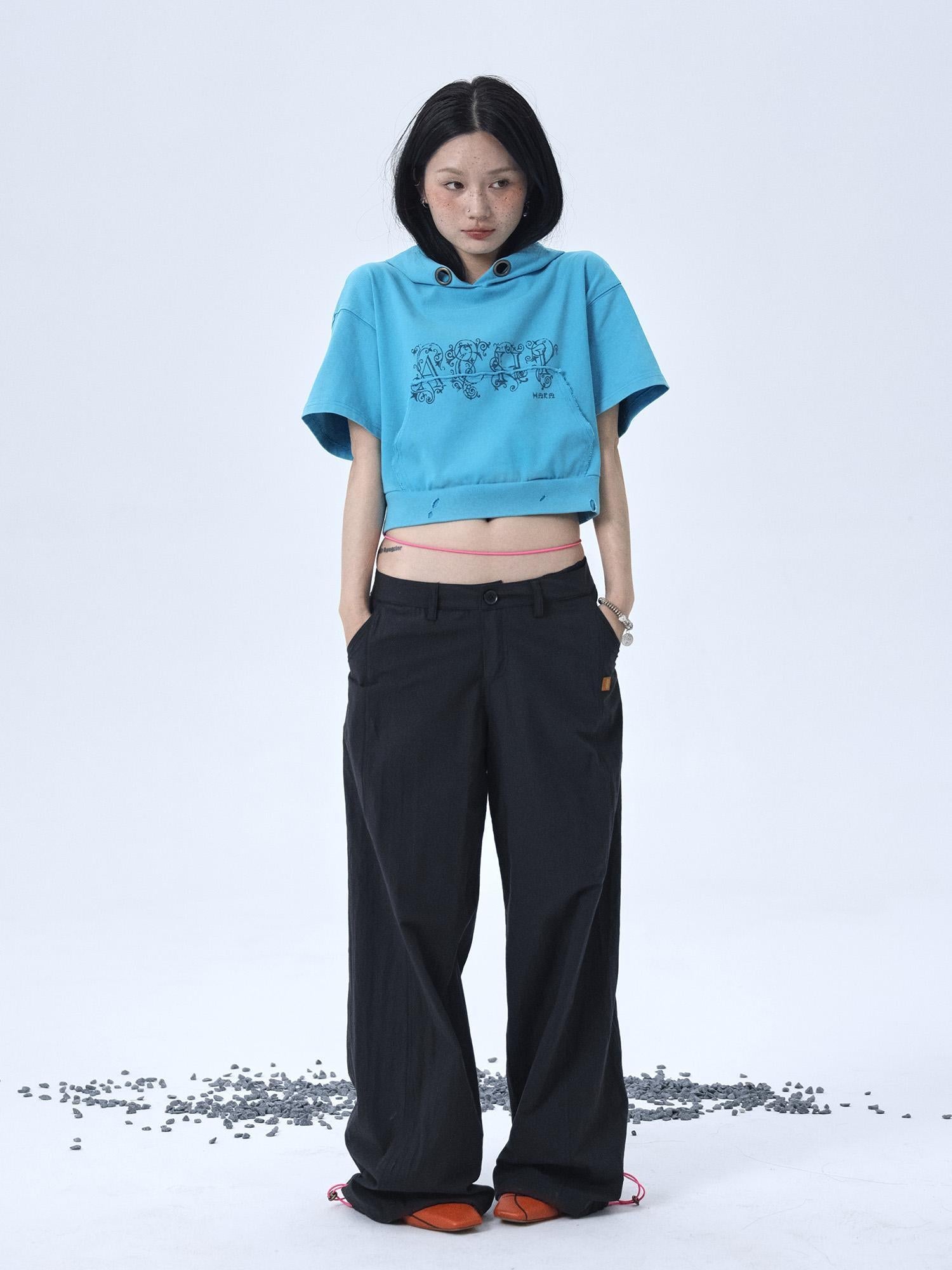 Achihara Vintage Washed Cotton Hoodie Tee