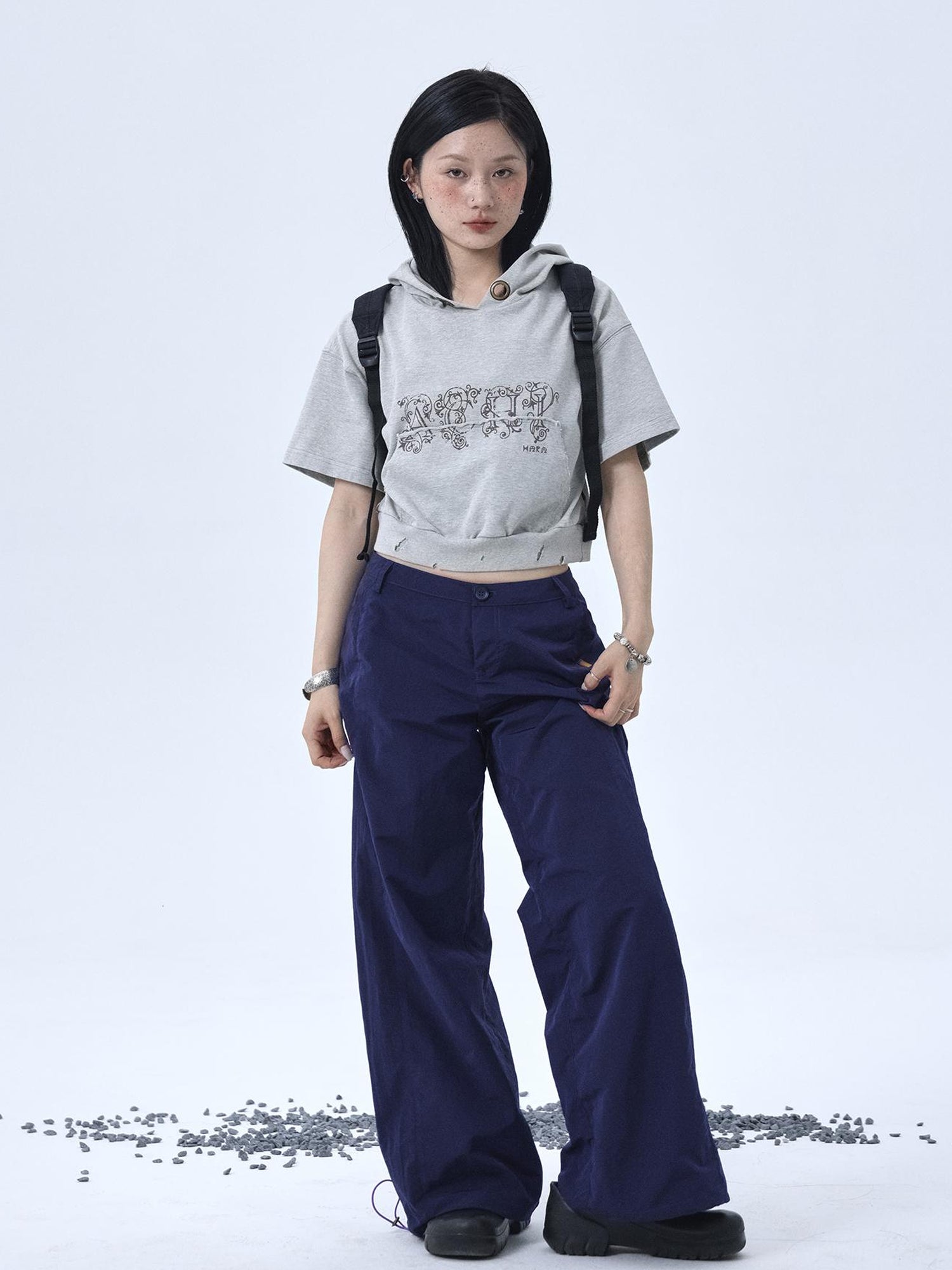 Achihara Vintage Washed Cotton Hoodie Tee