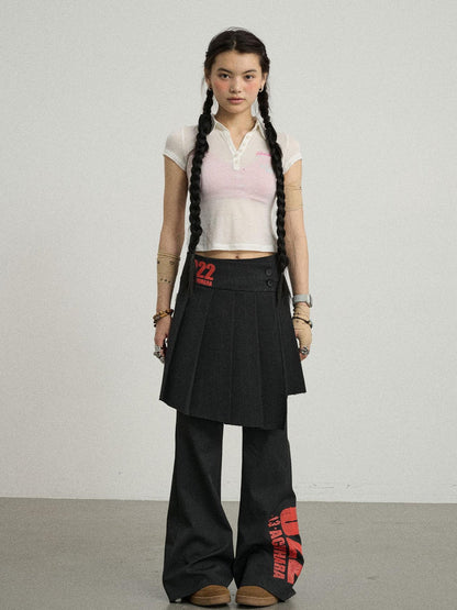 Achihara Volcanic Sculpture Pleated Skirt