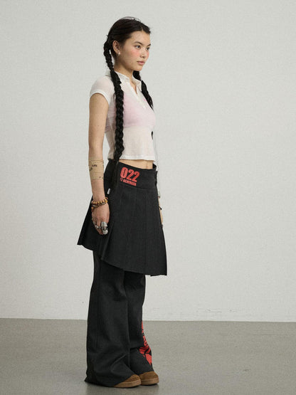 Achihara Volcanic Sculpture Pleated Skirt