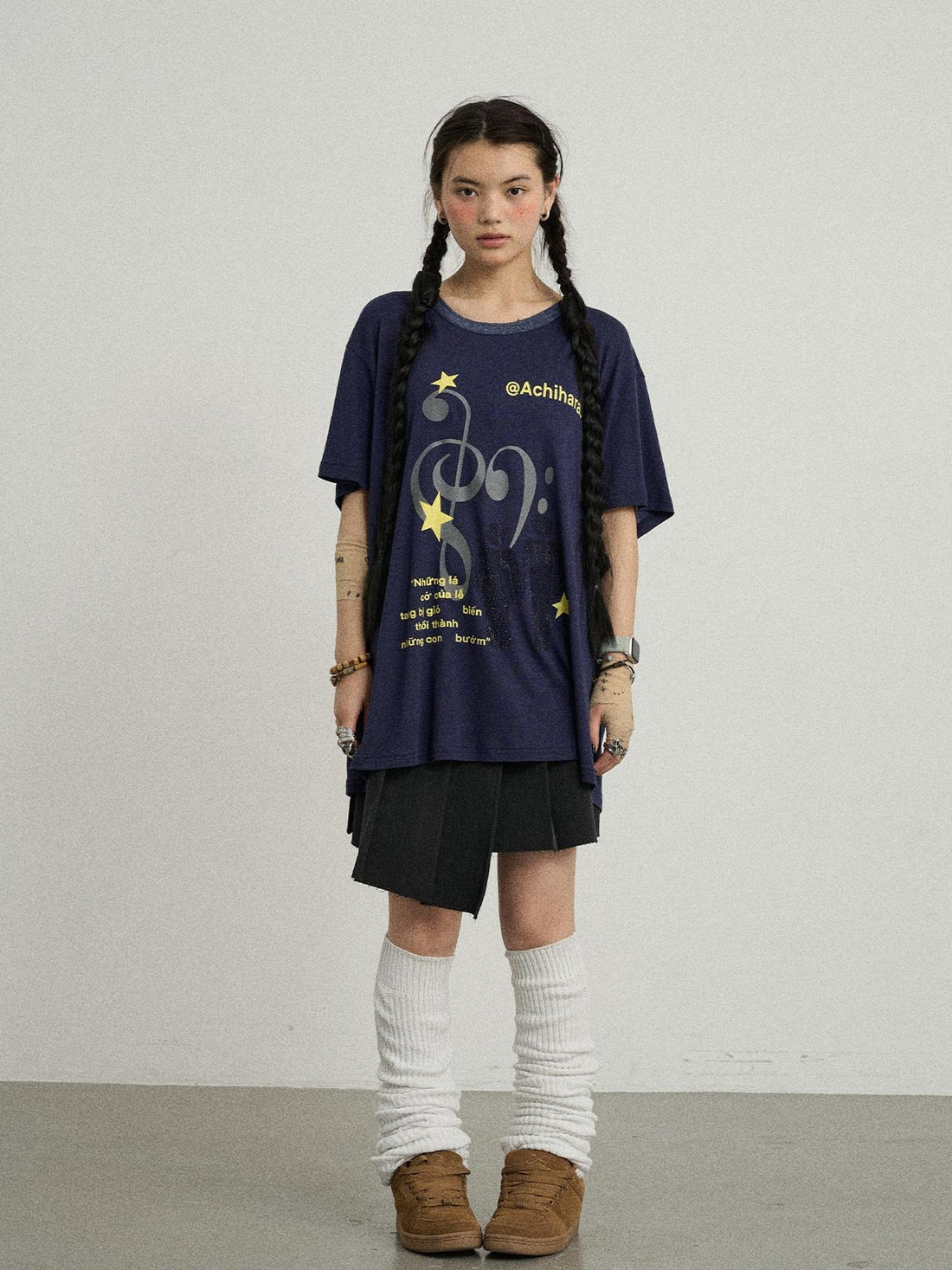 Achihara Volcanic Sculpture Pleated Skirt