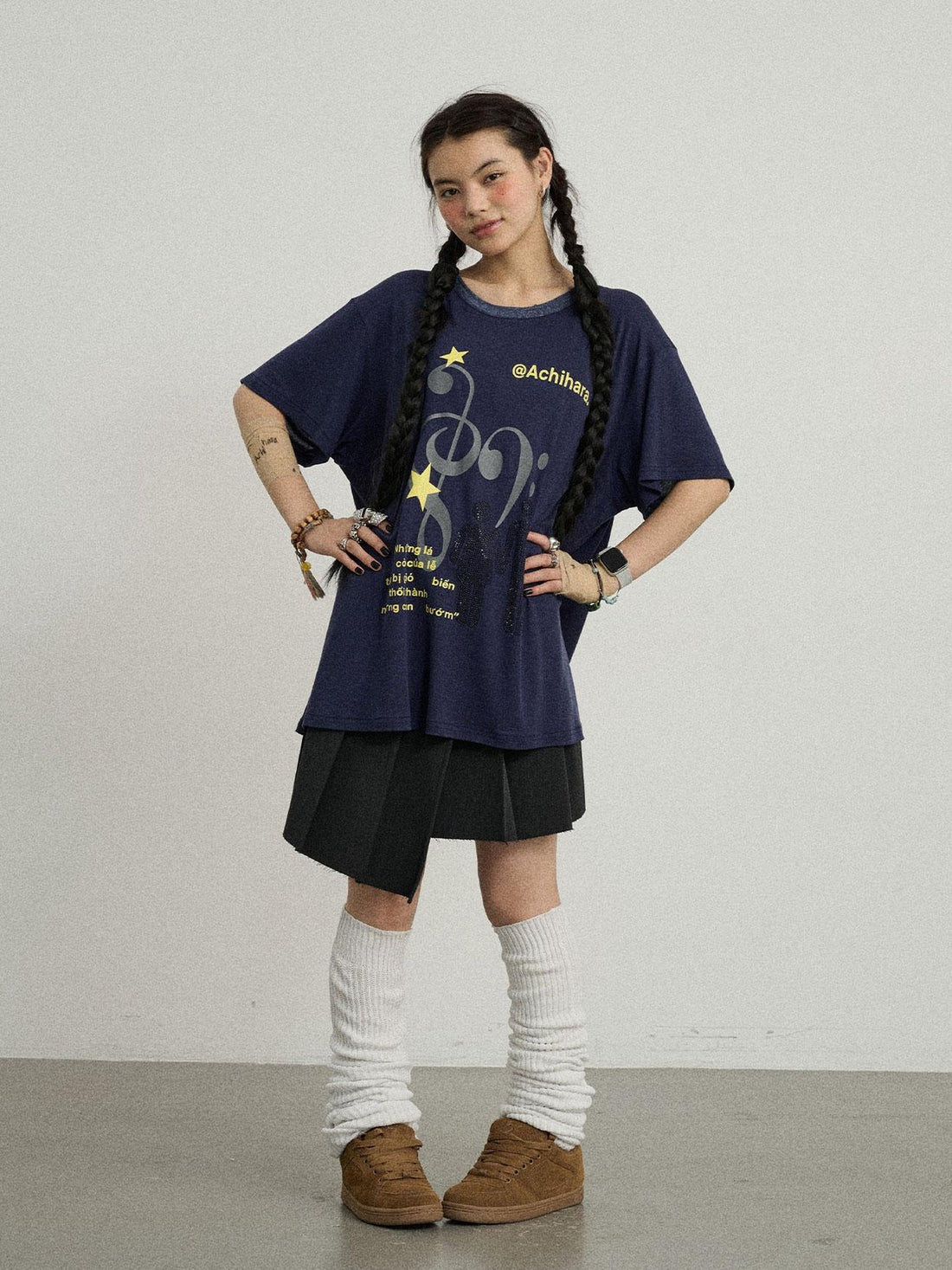 Achihara Volcanic Sculpture Pleated Skirt