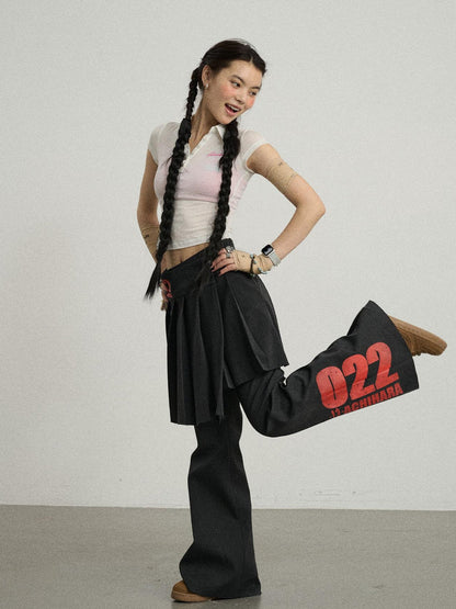 Achihara Volcanic Sculpture Wide Leg Trousers