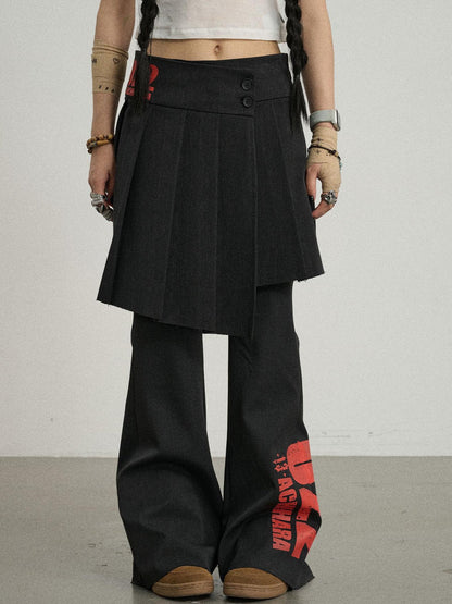 Achihara Volcanic Sculpture Wide Leg Trousers