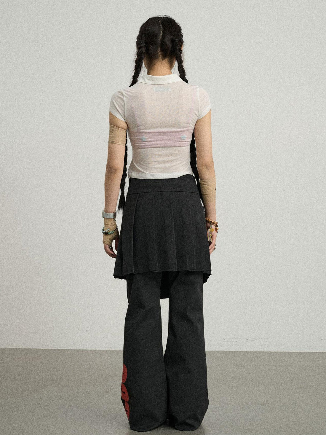 Achihara Volcanic Sculpture Wide Leg Trousers