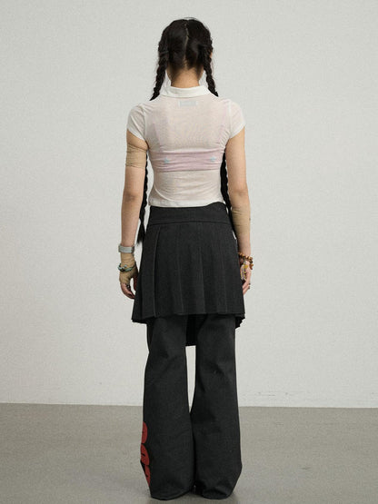 Achihara Volcanic Sculpture Wide Leg Trousers