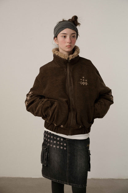 Achihara_Warm_Insulated_Stand_Collar_Loose_Fit_Commuter_Women_Brown_Puffer_Jacket_MISSTT