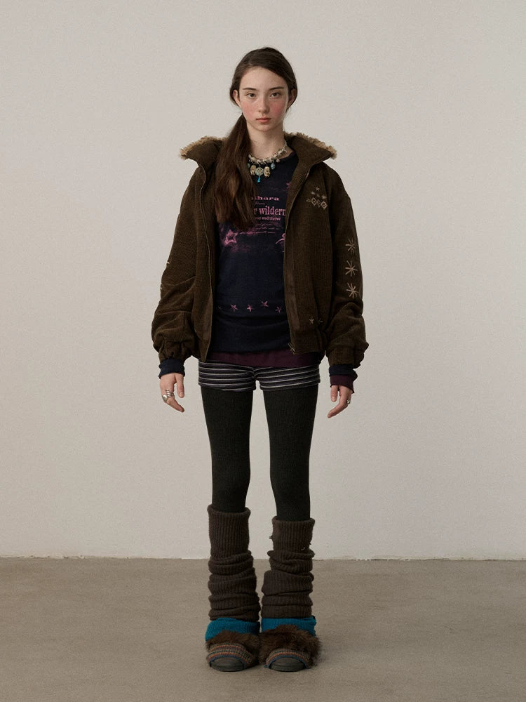 Achihara Warm Insulated Stand Collar Loose Fit Commuter Women Brown Puffer Jacket-2