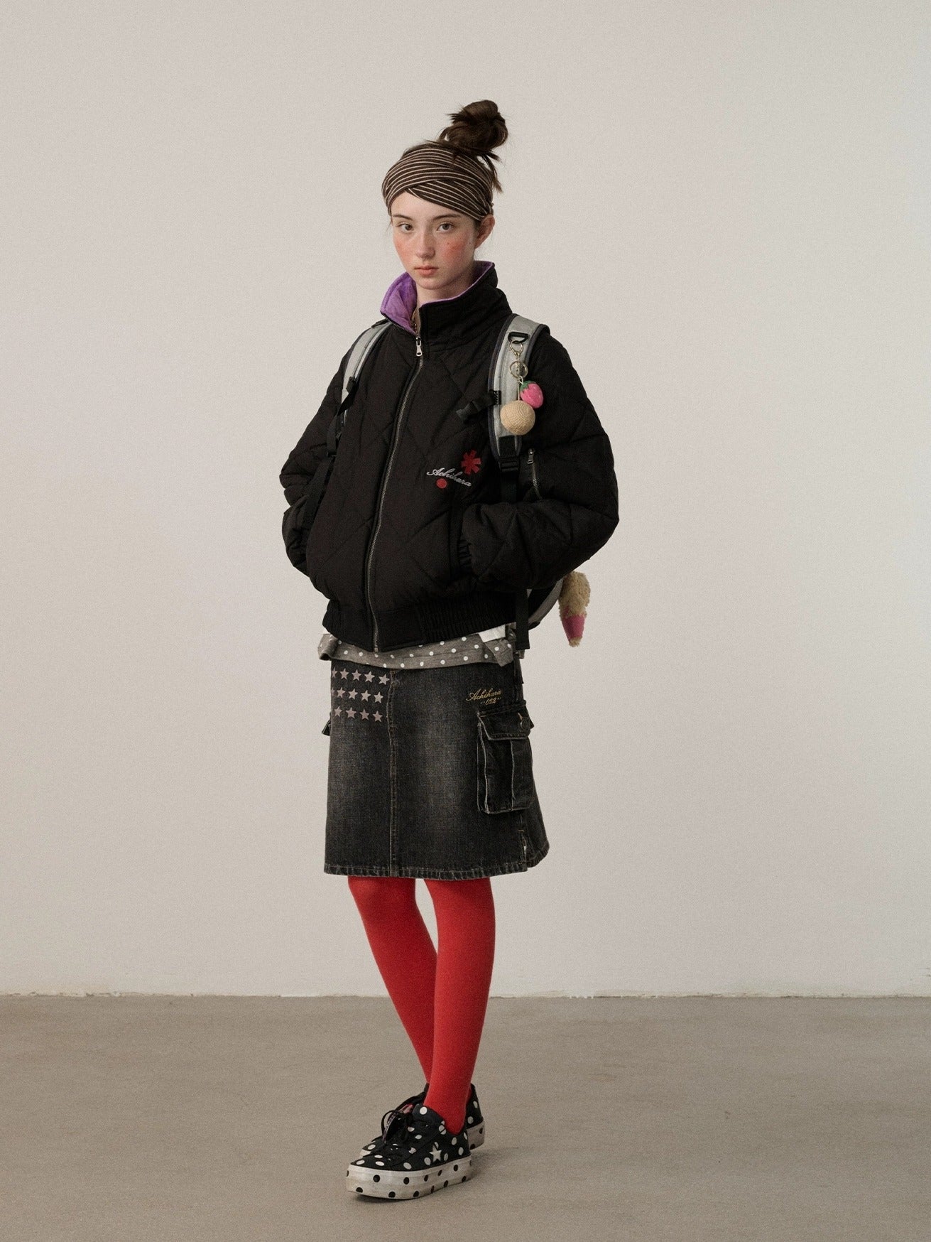 Achihara Warm Straight Fit Stand Collar Zip Commuter Women Solid Puffer Jacket