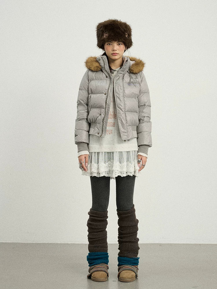 Achihara Warm Thickened Hooded Zip Front Long Sleeve For Women Quilted Puffer Jacket-3
