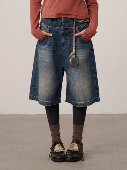 Achihara_Washed_Blue_Rigid_Denim_Straight_Leg_Office_Natural_Waist_Women_Short_Jeans_MISSTT